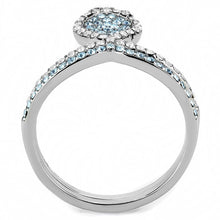 Load image into Gallery viewer, Silver Rings for Women 316L Stainless Steel DA268 - AAA Grade Cubic Zirconia in Sea Blue
