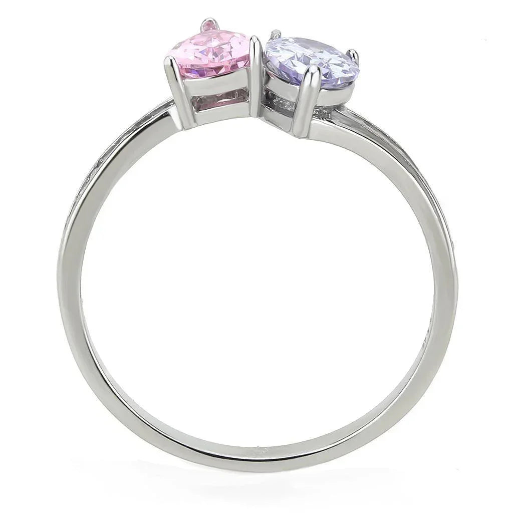 Silver Rings for Women 316L Stainless Steel DA270 - AAA Grade Cubic Zirconia in Multi Color - Jewelry Store by Erik Rayo