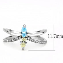 Load image into Gallery viewer, Silver Rings for Women 316L Stainless Steel DA271 - AAA Grade Cubic Zirconia in Multi Color
