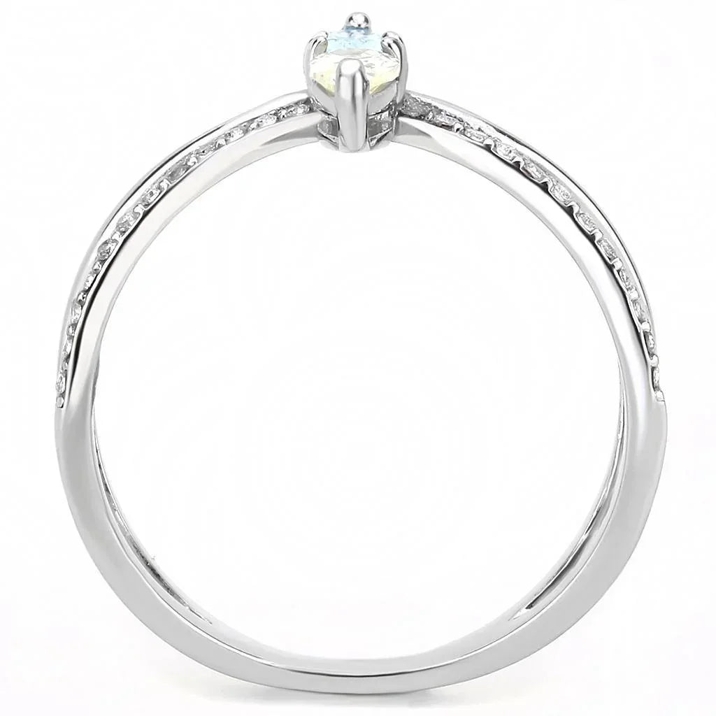 Silver Rings for Women 316L Stainless Steel DA271 - AAA Grade Cubic Zirconia in Multi Color - Jewelry Store by Erik Rayo