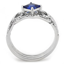 Load image into Gallery viewer, Silver Rings for Women 316L Stainless Steel DA272 - Spinel in London Blue
