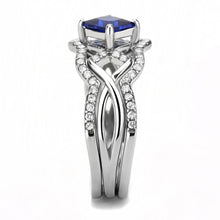 Load image into Gallery viewer, Silver Rings for Women 316L Stainless Steel DA272 - Spinel in London Blue
