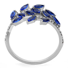 Load image into Gallery viewer, Silver Rings for Women 316L Stainless Steel DA274 - Spinel in London Blue
