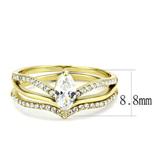 Load image into Gallery viewer, Gold Rings for Women 316L Stainless Steel DA276 - AAA Grade Cubic Zirconia in Clear
