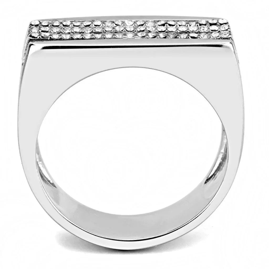 Silver Rings for Women 316L Stainless Steel DA279 - AAA Grade Cubic Zirconia in Clear - Jewelry Store by Erik Rayo