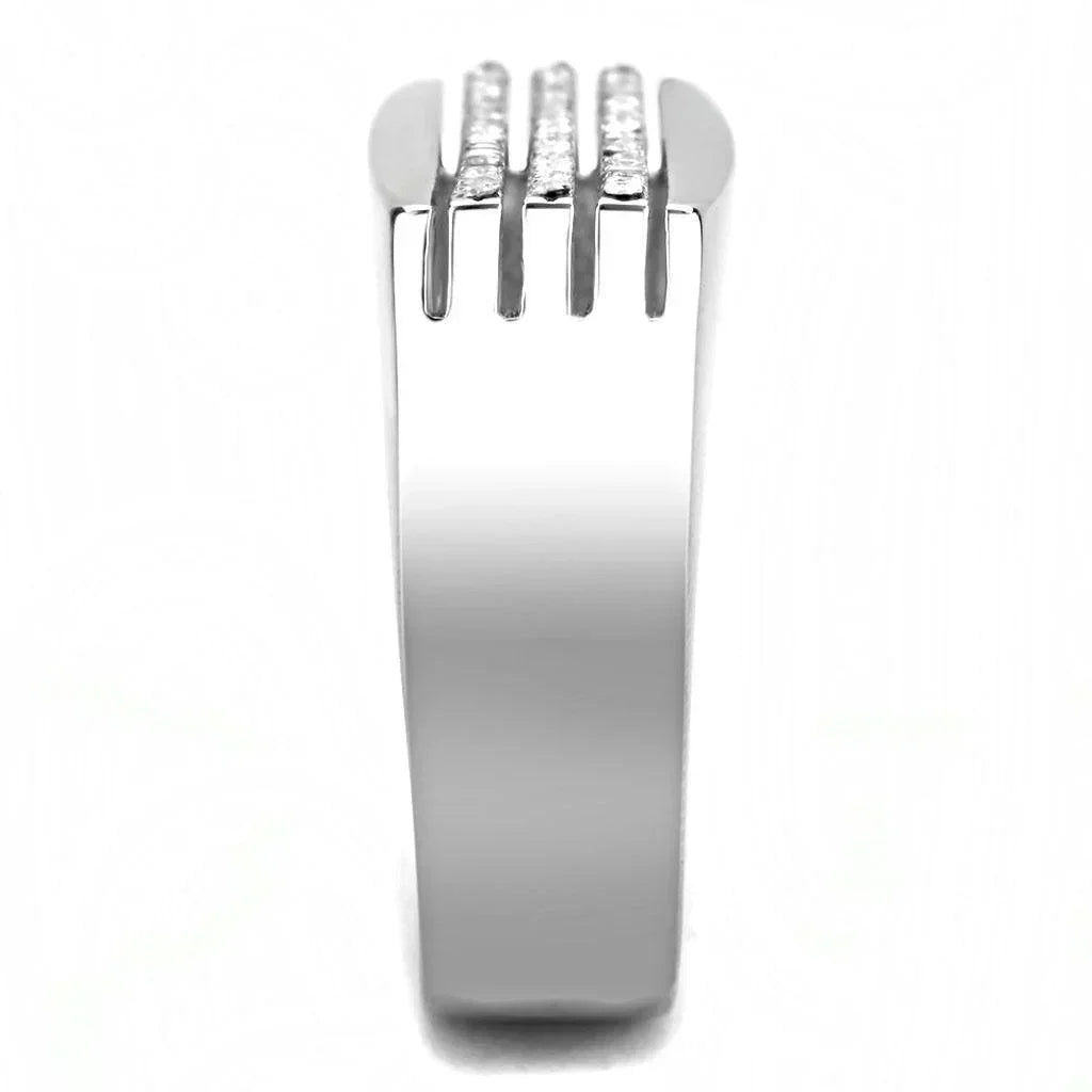 Silver Rings for Women 316L Stainless Steel DA279 - AAA Grade Cubic Zirconia in Clear - Jewelry Store by Erik Rayo