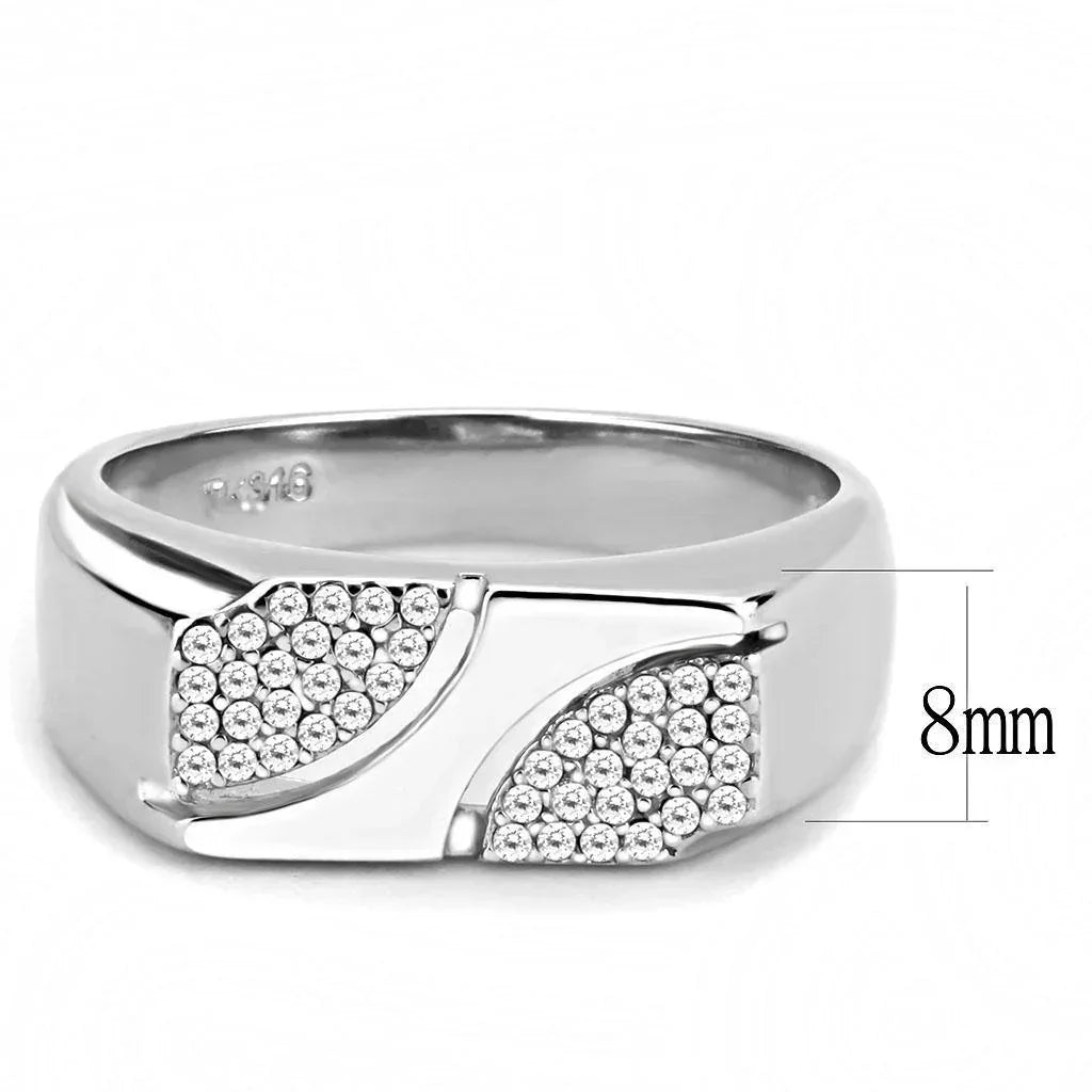 Silver Rings for Women 316L Stainless Steel DA280 - AAA Grade Cubic Zirconia in Clear - Jewelry Store by Erik Rayo