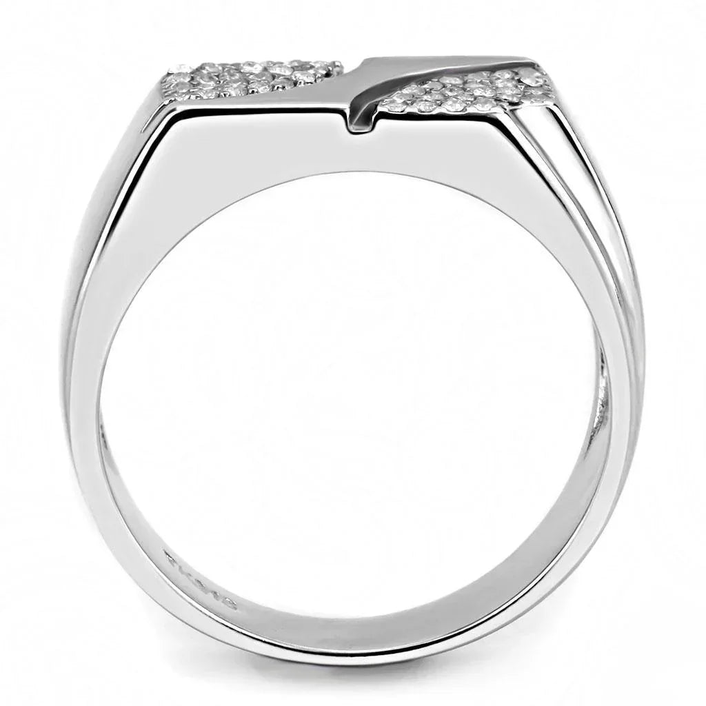 Silver Rings for Women 316L Stainless Steel DA280 - AAA Grade Cubic Zirconia in Clear - Jewelry Store by Erik Rayo