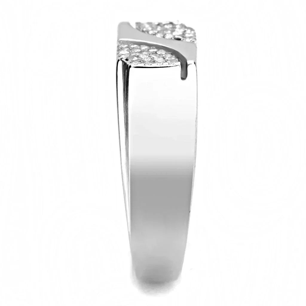Silver Rings for Women 316L Stainless Steel DA280 - AAA Grade Cubic Zirconia in Clear - Jewelry Store by Erik Rayo