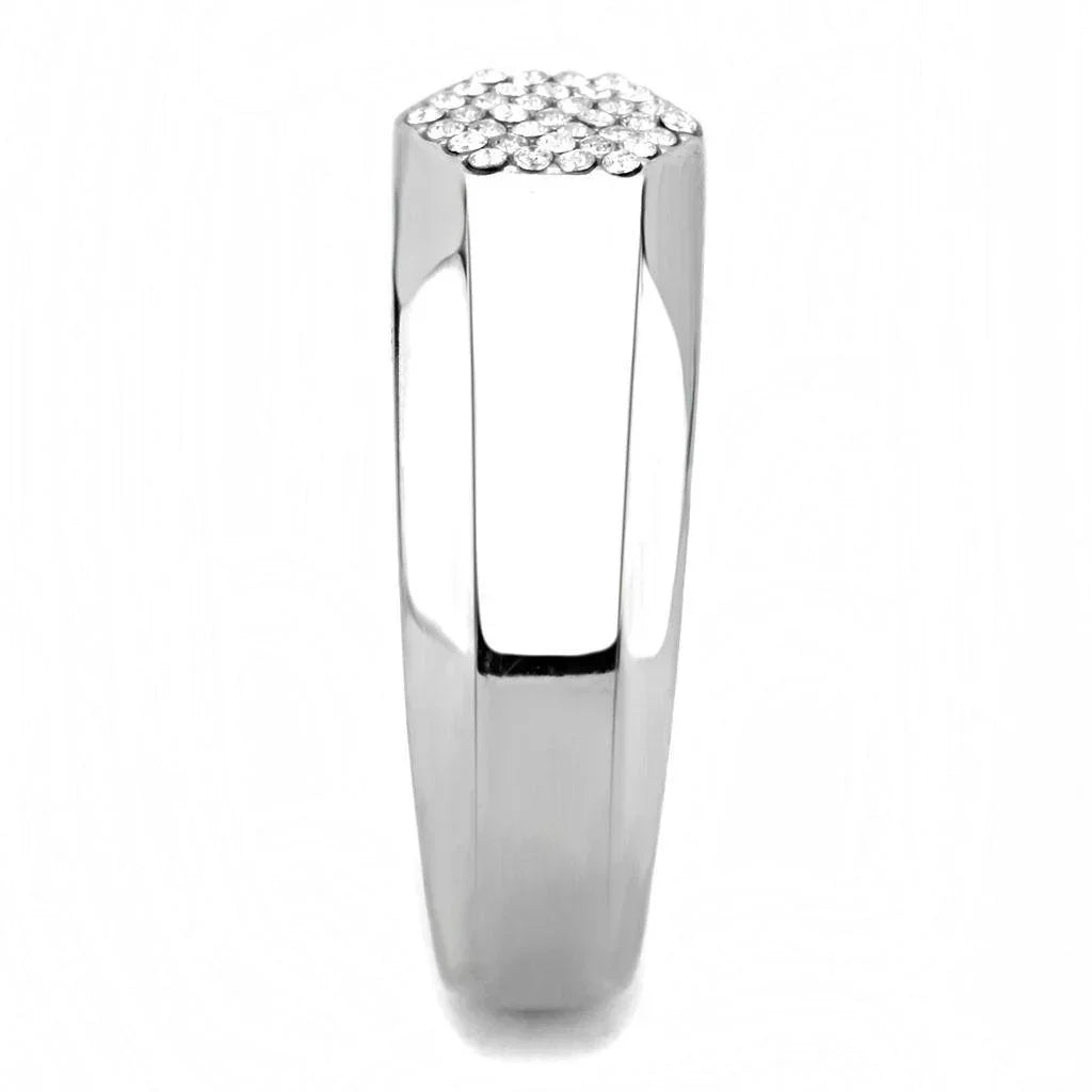 Silver Rings for Women 316L Stainless Steel DA281 - AAA Grade Cubic Zirconia in Clear - Jewelry Store by Erik Rayo
