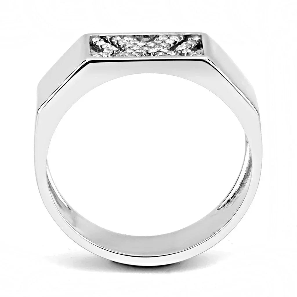 Silver Rings for Women 316L Stainless Steel DA285 - AAA Grade Cubic Zirconia in Clear - Jewelry Store by Erik Rayo
