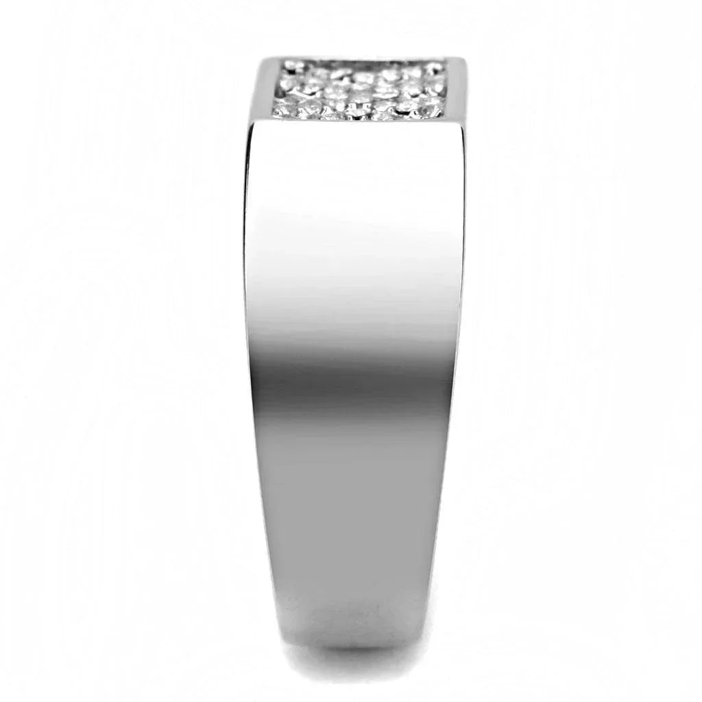 Silver Rings for Women 316L Stainless Steel DA285 - AAA Grade Cubic Zirconia in Clear - Jewelry Store by Erik Rayo