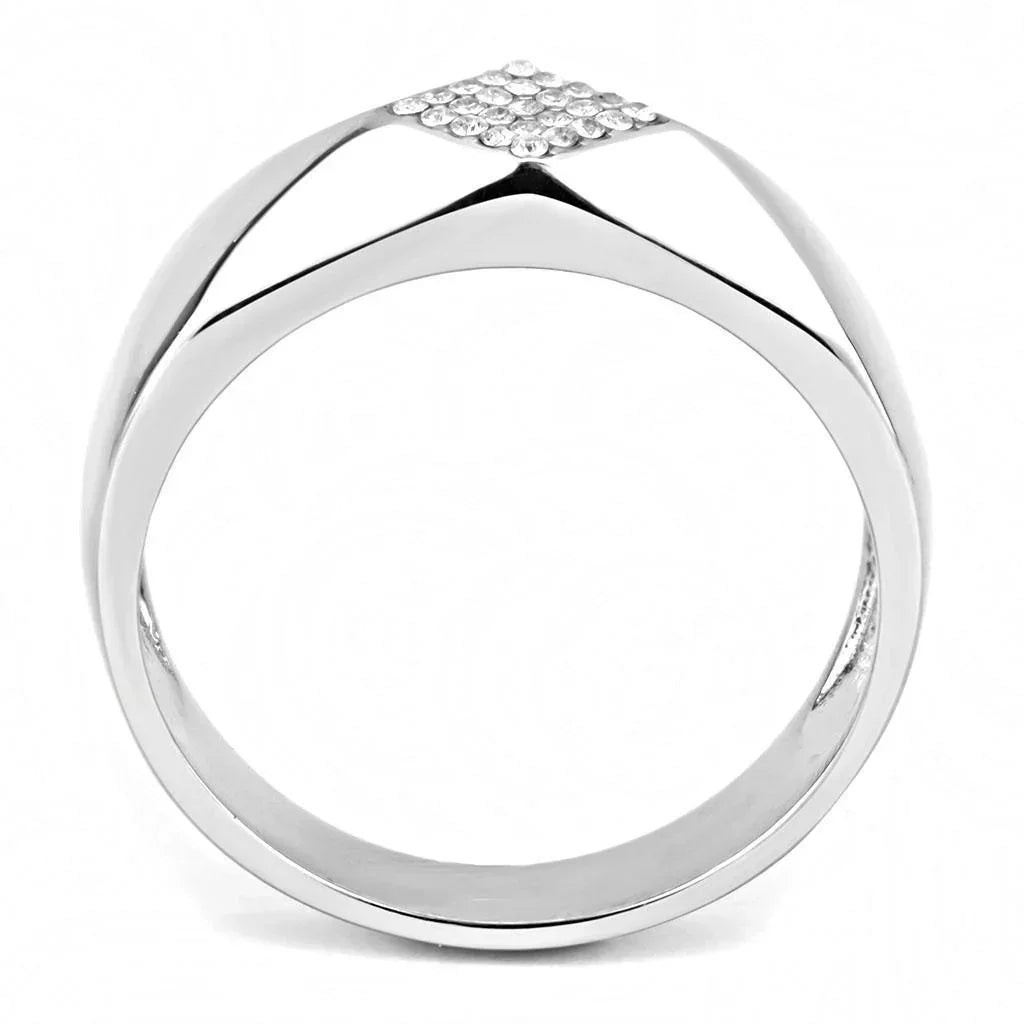 Silver Rings for Women 316L Stainless Steel DA288 - AAA Grade Cubic Zirconia in Clear - Jewelry Store by Erik Rayo