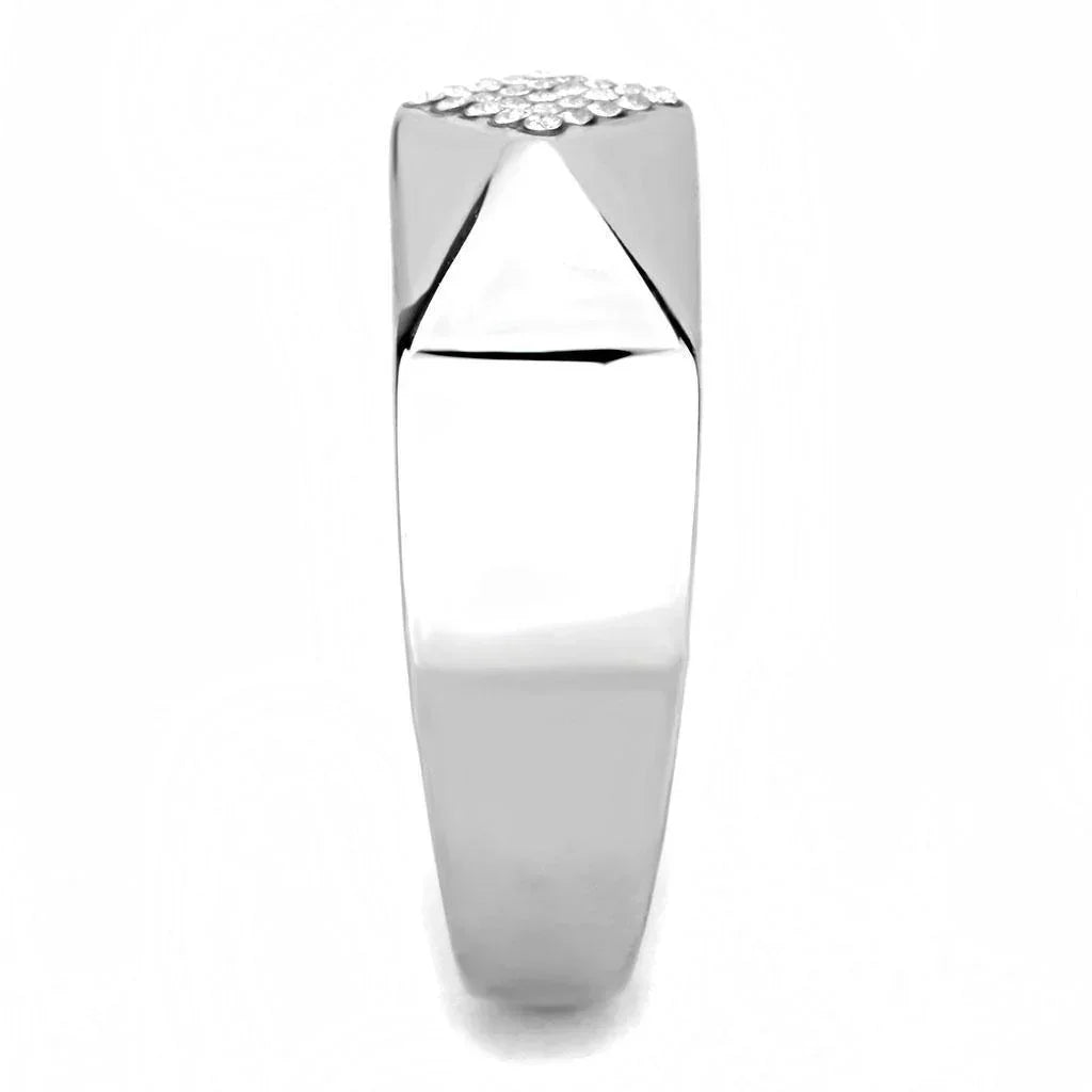 Silver Rings for Women 316L Stainless Steel DA288 - AAA Grade Cubic Zirconia in Clear - Jewelry Store by Erik Rayo