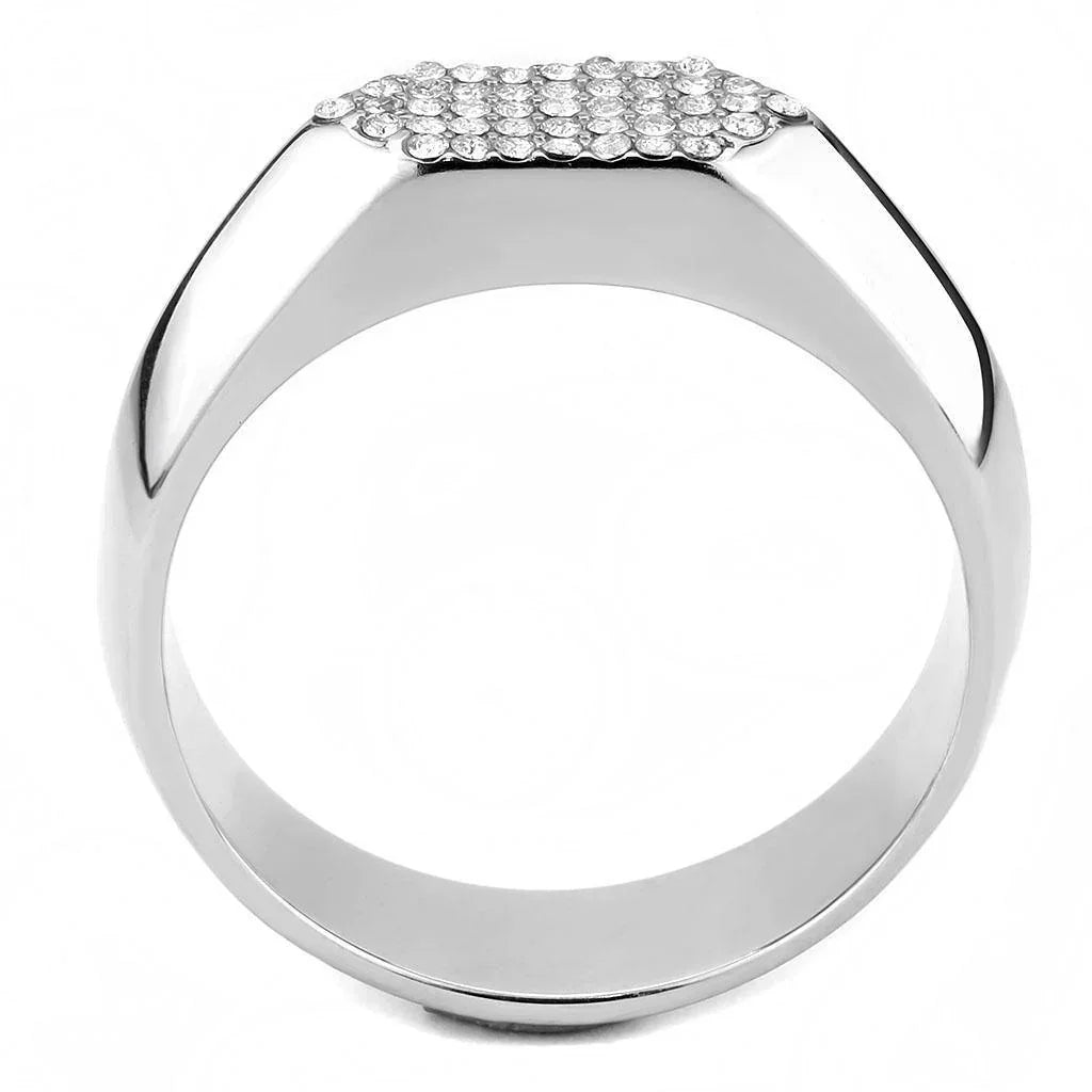 Silver Rings for Women 316L Stainless Steel DA302 - AAA Grade Cubic Zirconia in Clear - Jewelry Store by Erik Rayo