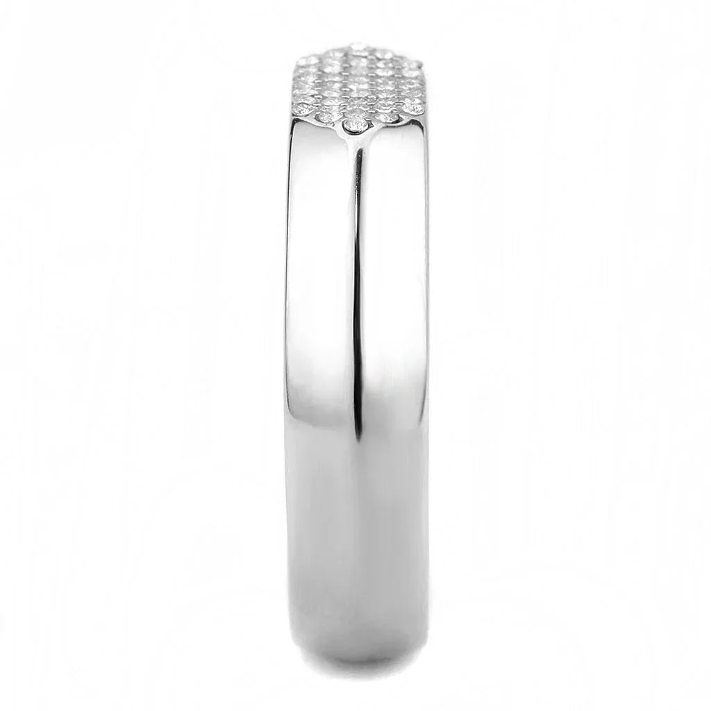 Silver Rings for Women 316L Stainless Steel DA302 - AAA Grade Cubic Zirconia in Clear - Jewelry Store by Erik Rayo