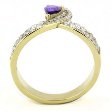 Load image into Gallery viewer, Gold Rings for Women 316L Stainless Steel DA304 - AAA Grade Cubic Zirconia in Tanzanite
