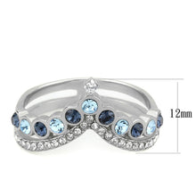 Load image into Gallery viewer, Silver Rings for Women 316L Stainless Steel DA305 - Top Grade Crystal in Multi Color
