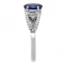 Load image into Gallery viewer, Silver Rings for Women 316L Stainless Steel DA306 - Spinel in London Blue
