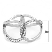 Load image into Gallery viewer, Silver Rings for Women 316L Stainless Steel DA307 - AAA Grade Cubic Zirconia in Clear
