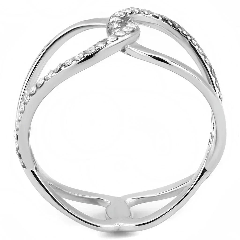 Silver Rings for Women 316L Stainless Steel DA307 - AAA Grade Cubic Zirconia in Clear - Jewelry Store by Erik Rayo