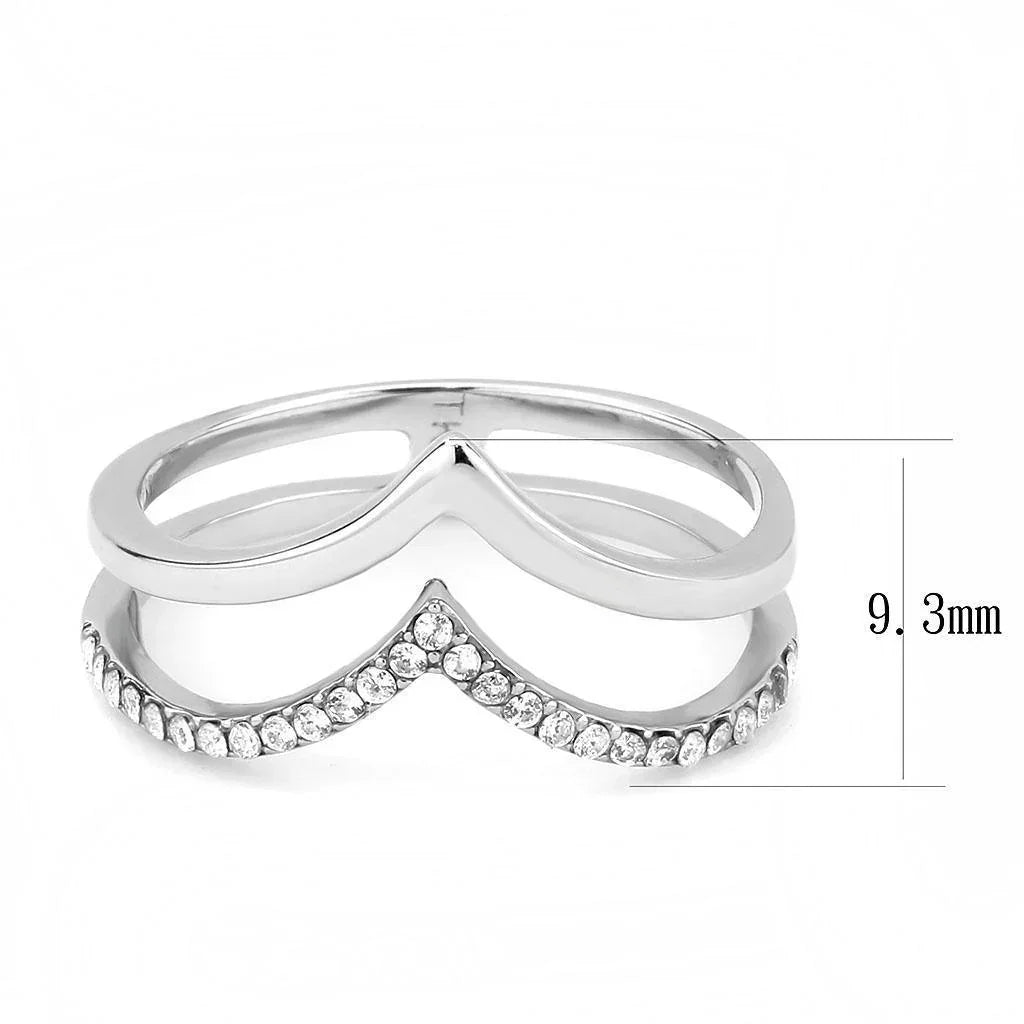 Silver Rings for Women 316L Stainless Steel DA308 - AAA Grade Cubic Zirconia in Clear - Jewelry Store by Erik Rayo