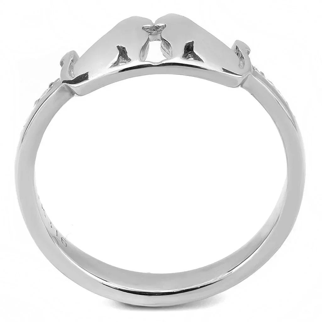 Silver Rings for Women 316L Stainless Steel DA309 - AAA Grade Cubic Zirconia in Clear - Jewelry Store by Erik Rayo