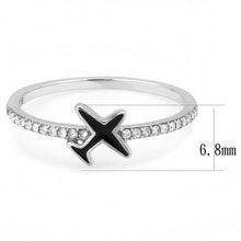 Load image into Gallery viewer, Silver Rings for Women 316L Stainless Steel DA311 - Epoxy in Jet
