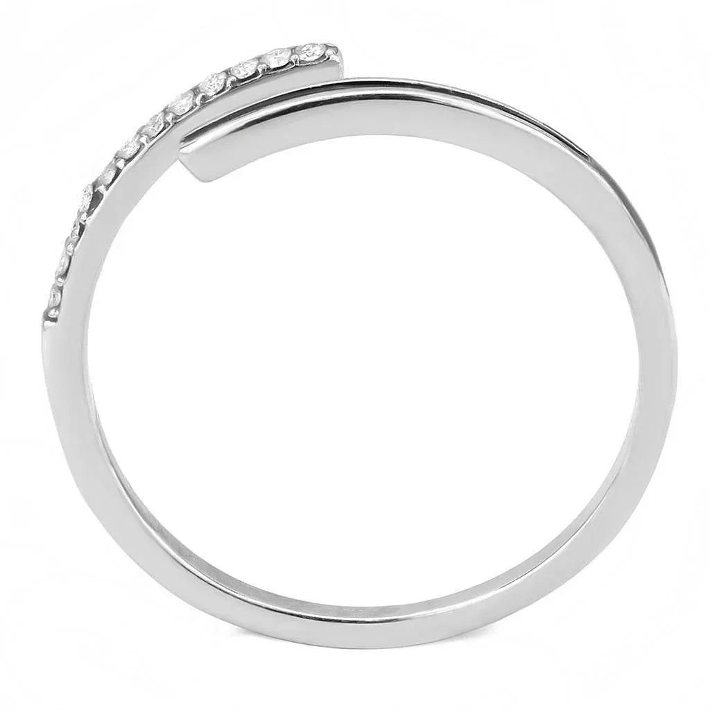 Silver Rings for Women 316L Stainless Steel DA312 - Epoxy in Jet - Jewelry Store by Erik Rayo