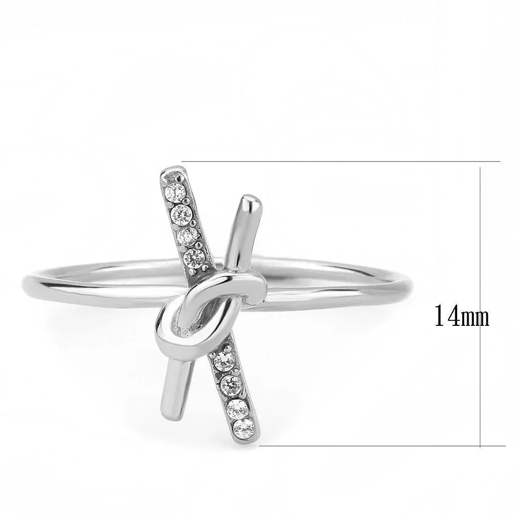 Silver Rings for Women 316L Stainless Steel DA313 - AAA Grade Cubic Zirconia in Clear - Jewelry Store by Erik Rayo