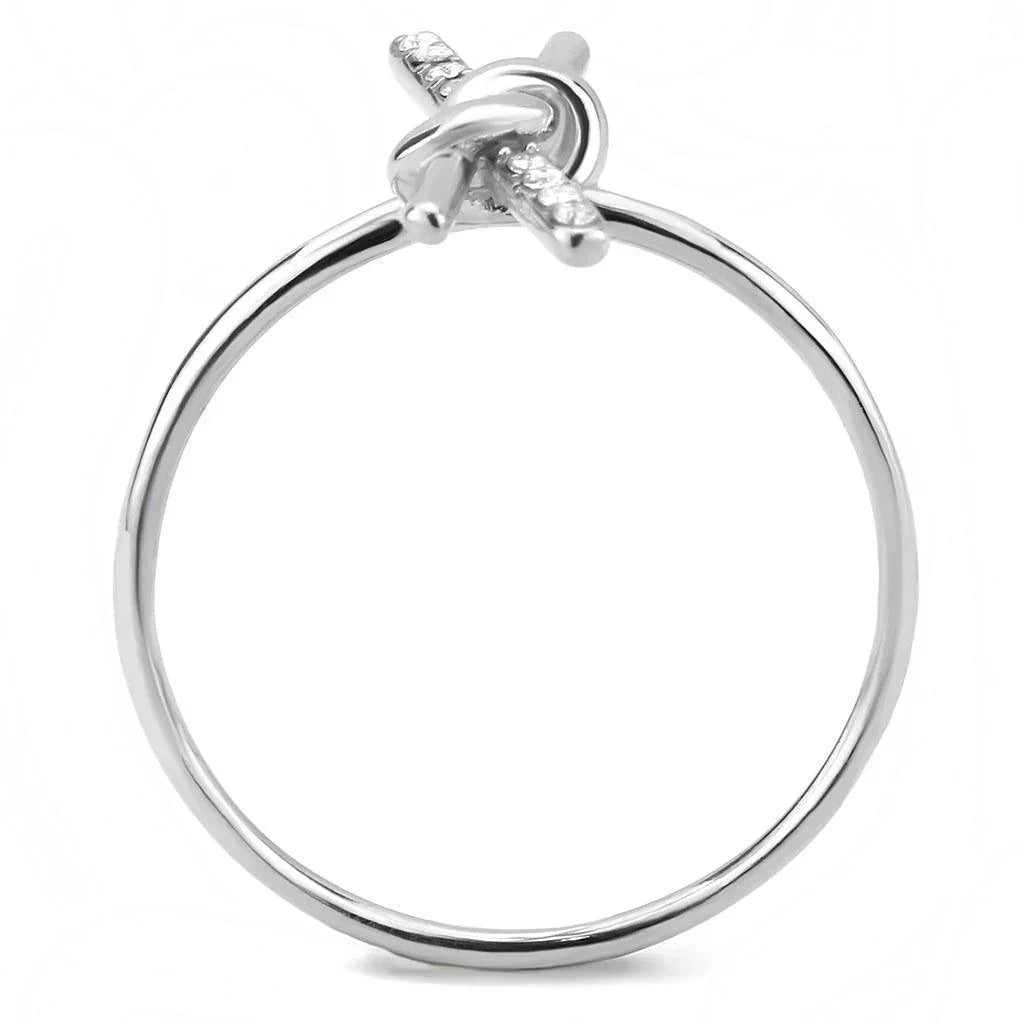 Silver Rings for Women 316L Stainless Steel DA313 - AAA Grade Cubic Zirconia in Clear - Jewelry Store by Erik Rayo