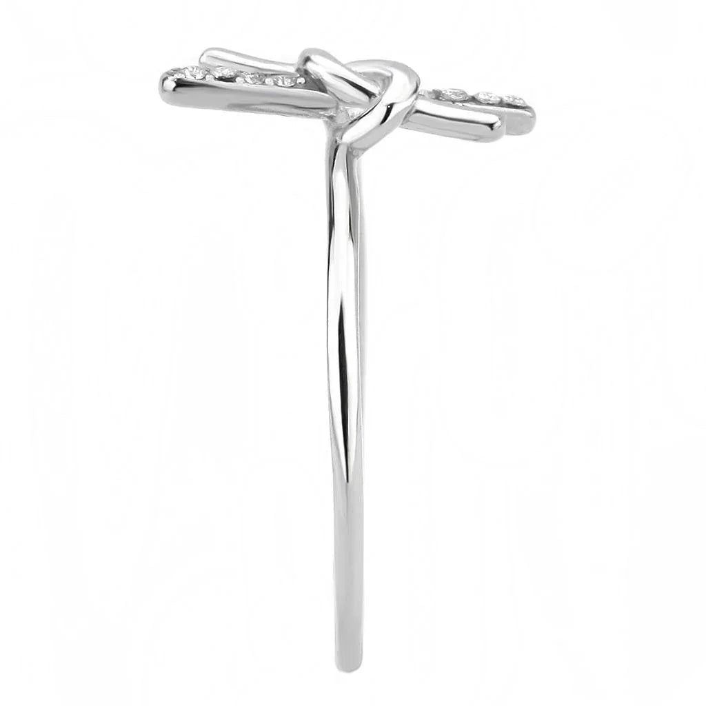 Silver Rings for Women 316L Stainless Steel DA313 - AAA Grade Cubic Zirconia in Clear - Jewelry Store by Erik Rayo