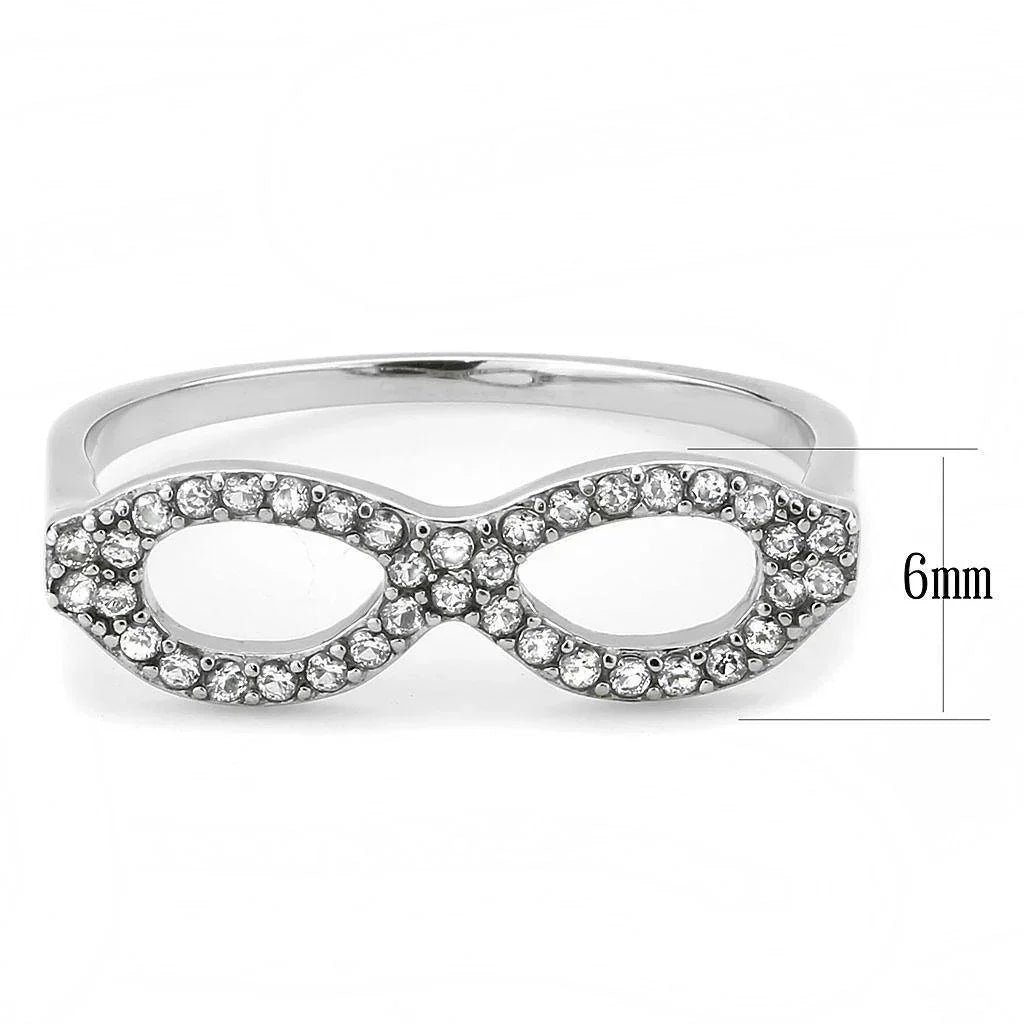 Silver Rings for Women 316L Stainless Steel DA315 - AAA Grade Cubic Zirconia in Clear - Jewelry Store by Erik Rayo