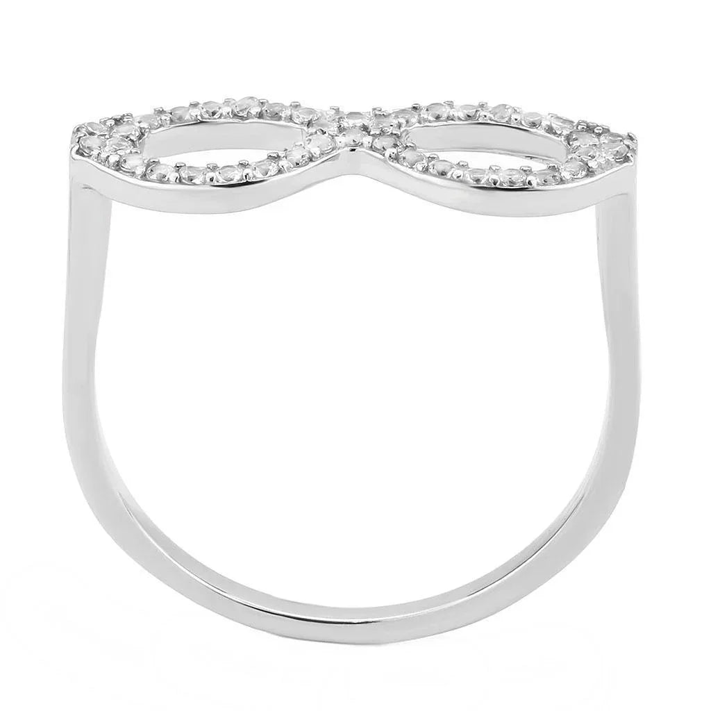 Silver Rings for Women 316L Stainless Steel DA315 - AAA Grade Cubic Zirconia in Clear - Jewelry Store by Erik Rayo
