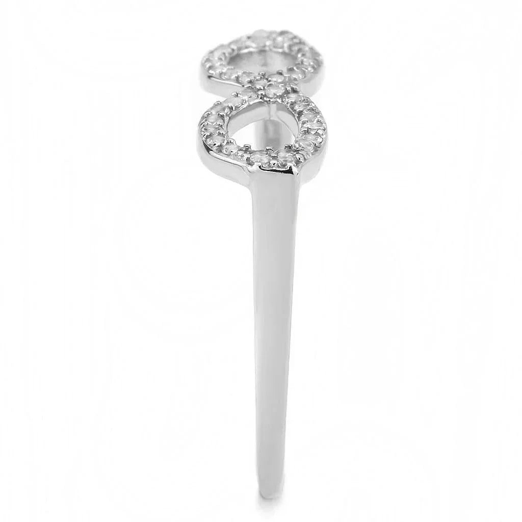 Silver Rings for Women 316L Stainless Steel DA315 - AAA Grade Cubic Zirconia in Clear - Jewelry Store by Erik Rayo