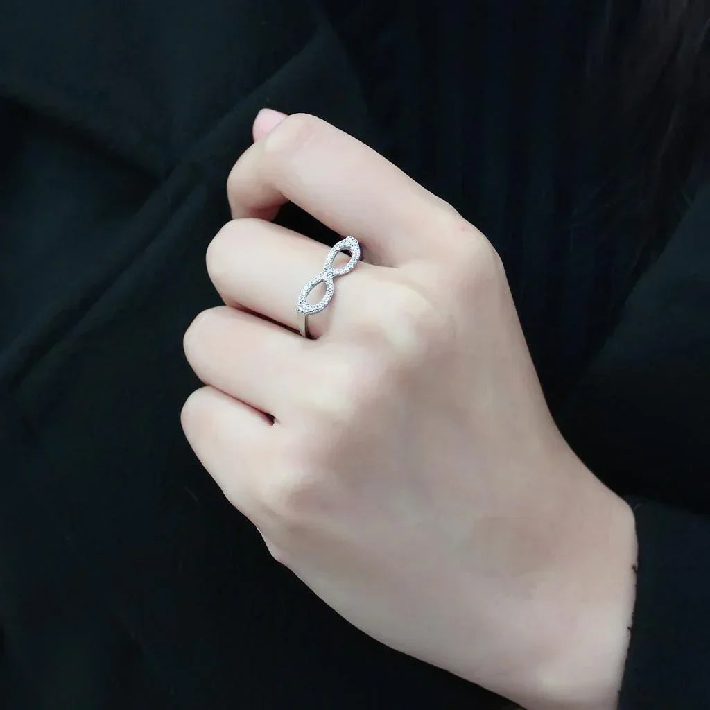 Silver Rings for Women 316L Stainless Steel DA315 - AAA Grade Cubic Zirconia in Clear - Jewelry Store by Erik Rayo