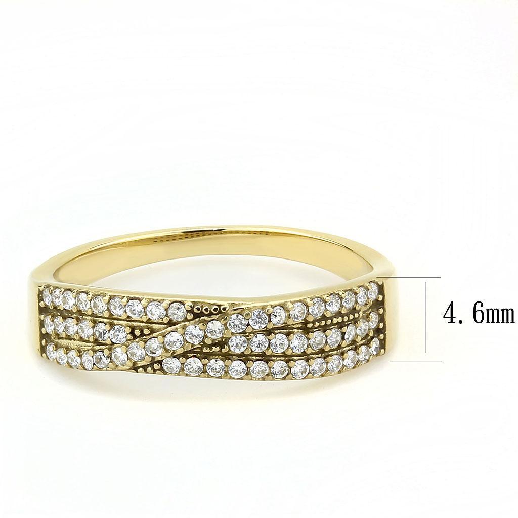 Gold Rings for Women 316L Stainless Steel DA321 - AAA Grade Cubic Zirconia in Clear - Jewelry Store by Erik Rayo