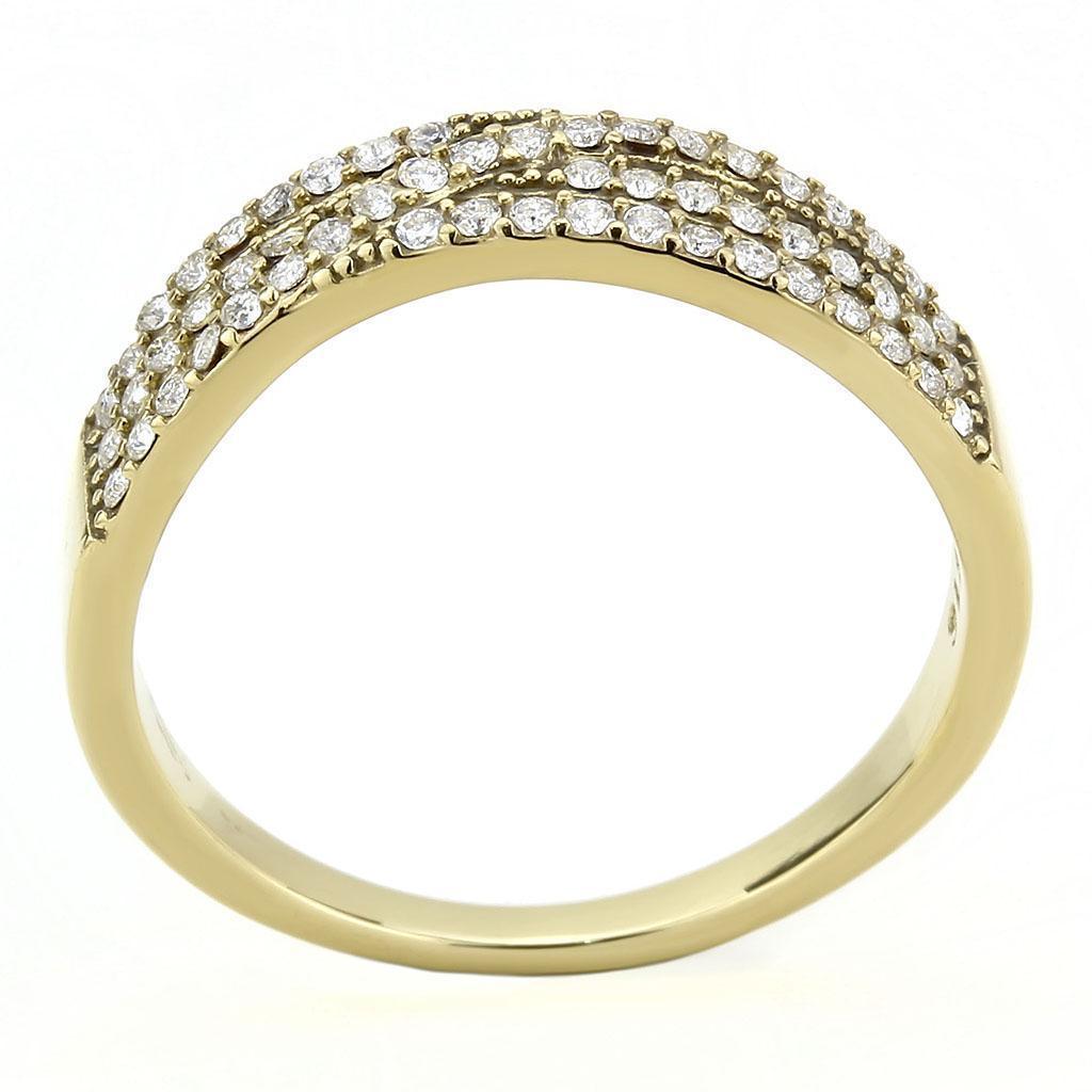 Gold Rings for Women 316L Stainless Steel DA321 - AAA Grade Cubic Zirconia in Clear - Jewelry Store by Erik Rayo