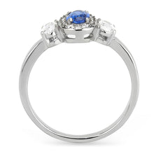 Load image into Gallery viewer, Silver Rings for Women 316L Stainless Steel DA337 - Spinel in London Blue
