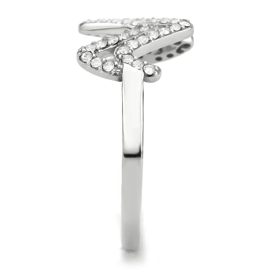Silver Rings for Women 316L Stainless Steel DA339 - AAA Grade Cubic Zirconia in Clear - Jewelry Store by Erik Rayo