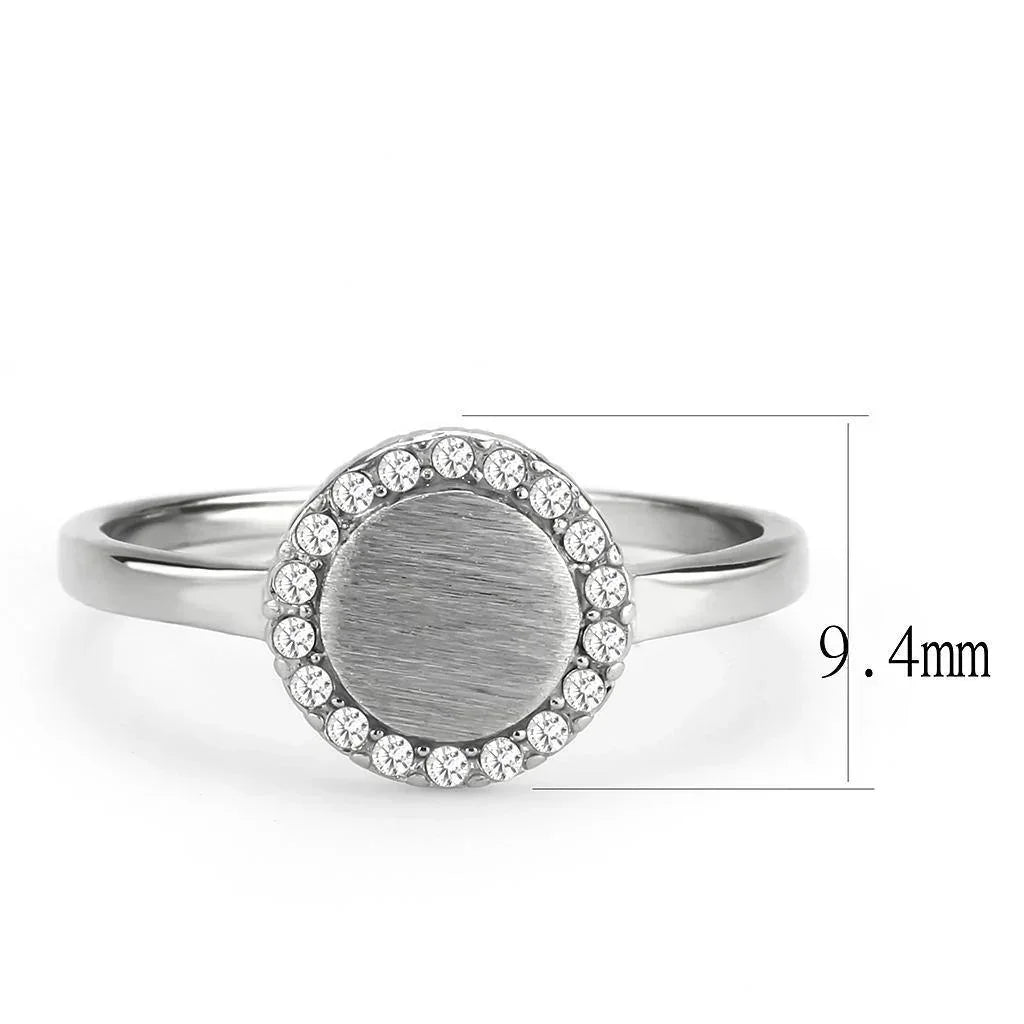 Silver Rings for Women 316L Stainless Steel DA340 - AAA Grade Cubic Zirconia in Clear - Jewelry Store by Erik Rayo