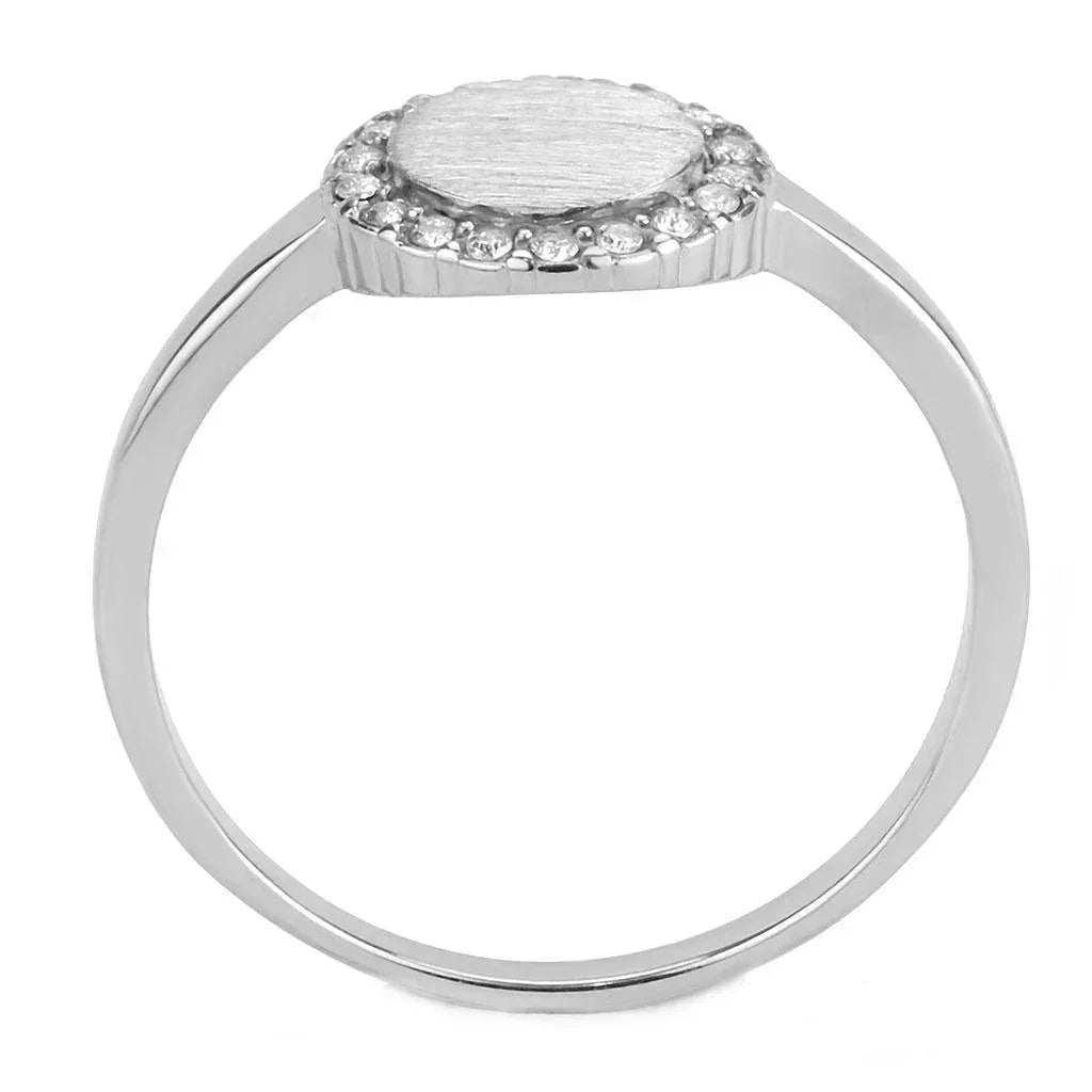 Silver Rings for Women 316L Stainless Steel DA340 - AAA Grade Cubic Zirconia in Clear - Jewelry Store by Erik Rayo