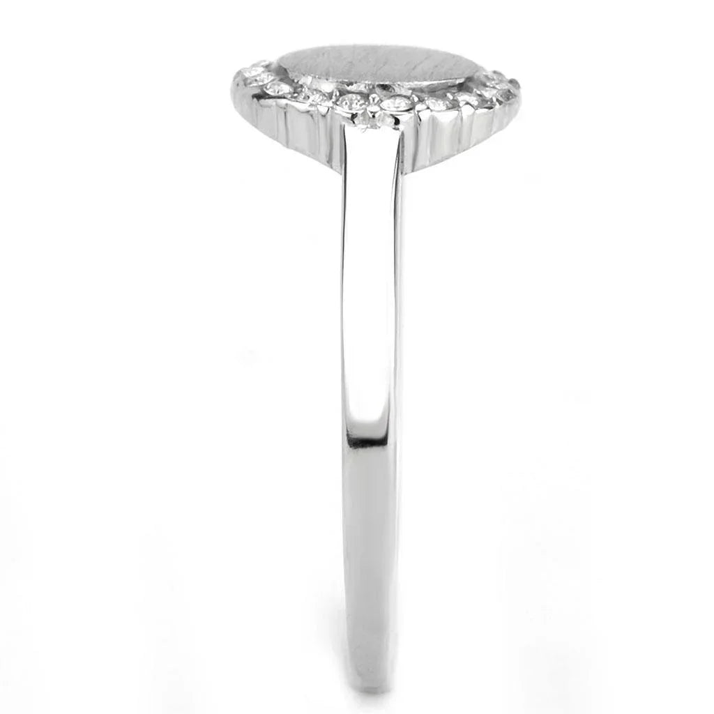 Silver Rings for Women 316L Stainless Steel DA340 - AAA Grade Cubic Zirconia in Clear - Jewelry Store by Erik Rayo