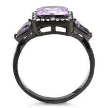 Load image into Gallery viewer, Black Rings for Women 316L Stainless Steel DA346 - AAA Grade Cubic Zirconia in Amethyst
