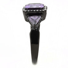 Load image into Gallery viewer, Black Rings for Women 316L Stainless Steel DA346 - AAA Grade Cubic Zirconia in Amethyst
