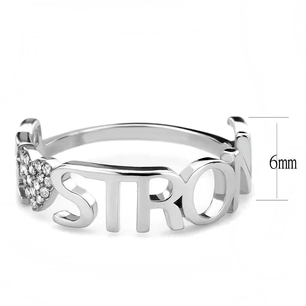 Silver Rings for Women 316L Stainless Steel DA356 - AAA Grade Cubic Zirconia in Clear - Jewelry Store by Erik Rayo