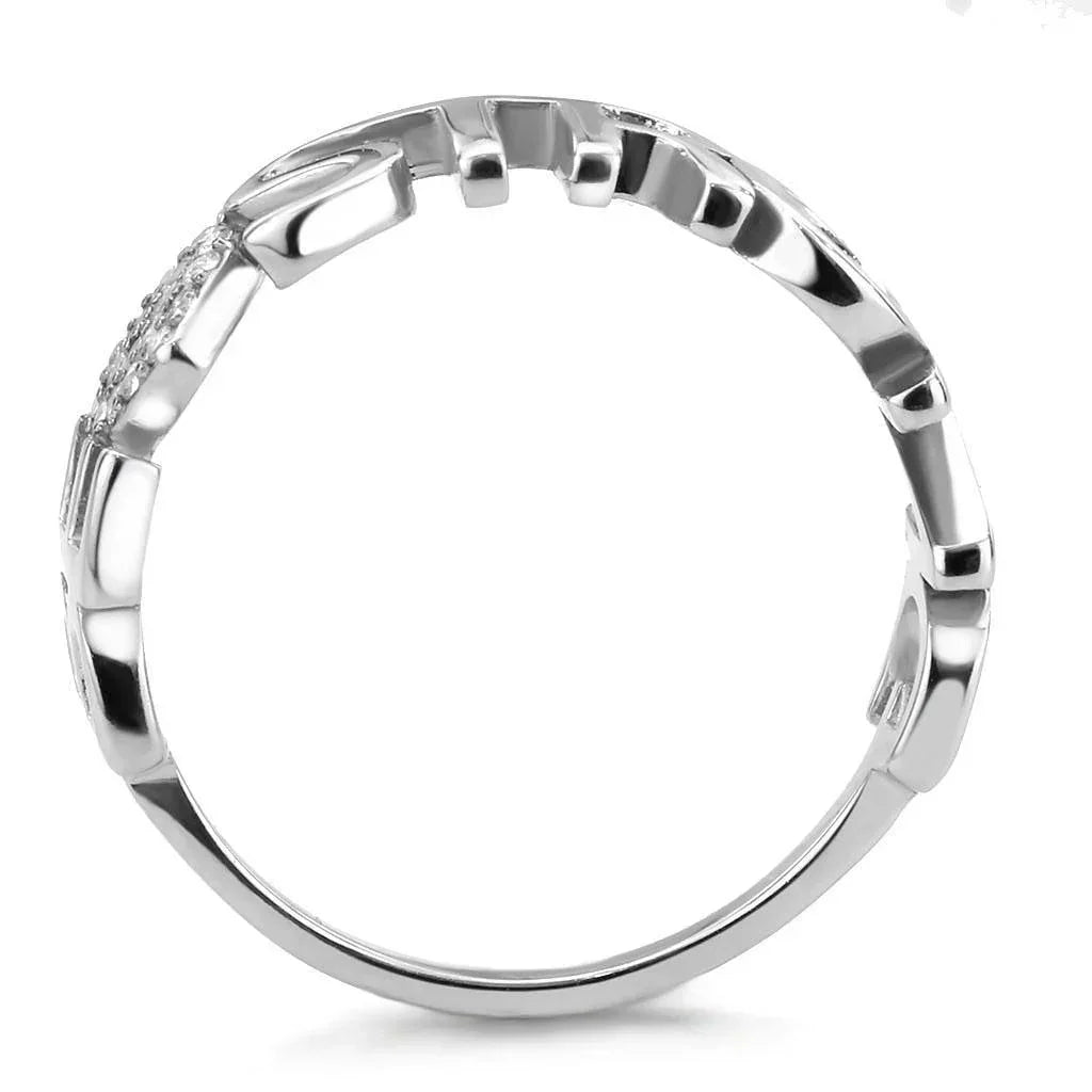 Silver Rings for Women 316L Stainless Steel DA356 - AAA Grade Cubic Zirconia in Clear - Jewelry Store by Erik Rayo
