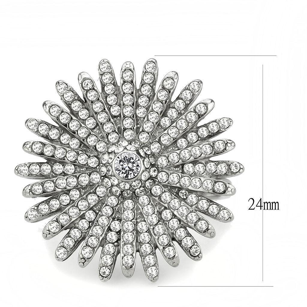 Silver Rings for Women 316L Stainless Steel DA364 - AAA Grade Cubic Zirconia in Clear - Jewelry Store by Erik Rayo
