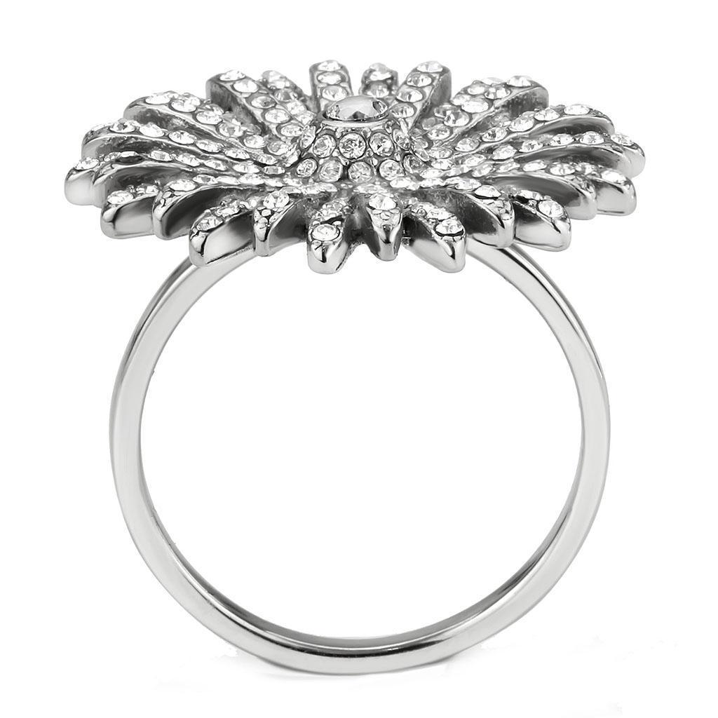 Silver Rings for Women 316L Stainless Steel DA364 - AAA Grade Cubic Zirconia in Clear - Jewelry Store by Erik Rayo