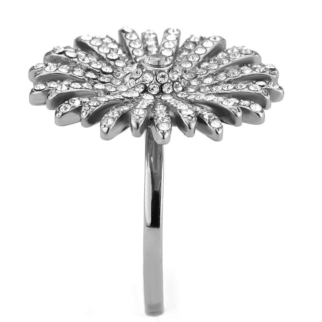 Silver Rings for Women 316L Stainless Steel DA364 - AAA Grade Cubic Zirconia in Clear - Jewelry Store by Erik Rayo